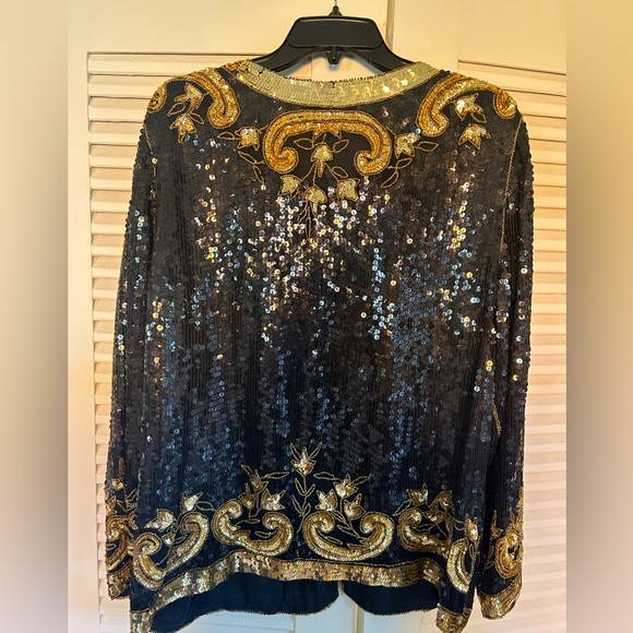 Vintage black and gold sequin jacket - Picture 2 of 8